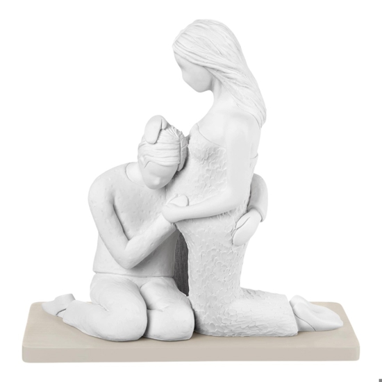 Scultura coppia maternita sogno soprammobile