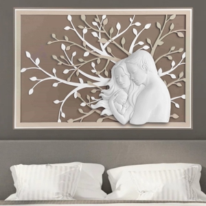 Quadro capezzale 70x48 moderno sacra famiglia bongelli preziosi