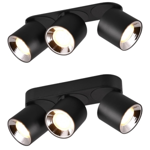 Faretto nero da incasso soffitto o plafone 3 luci orientabili