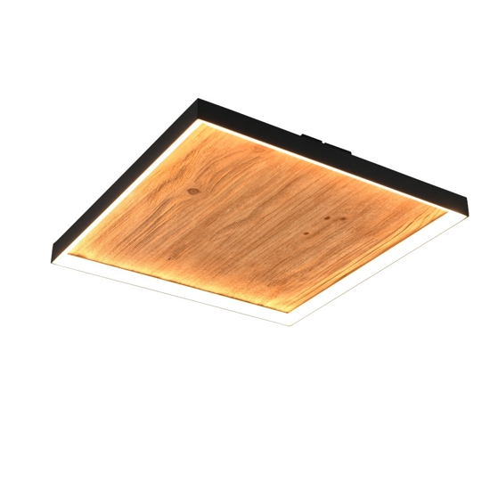 Plafoniera di legno moderna quadrata led 41w 3000k dimmerabile