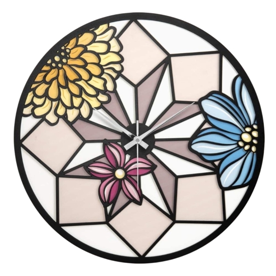 Orologio da parete moderno fiori mosaico bongelli preziosi