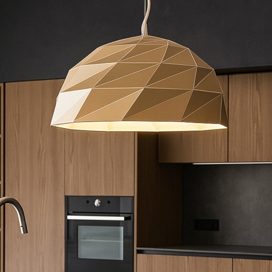 Lampadario cupola design per cucina moderna oro tilt perenz