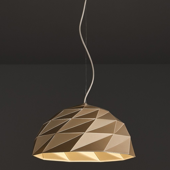 Lampadario cupola design per cucina moderna oro tilt perenz