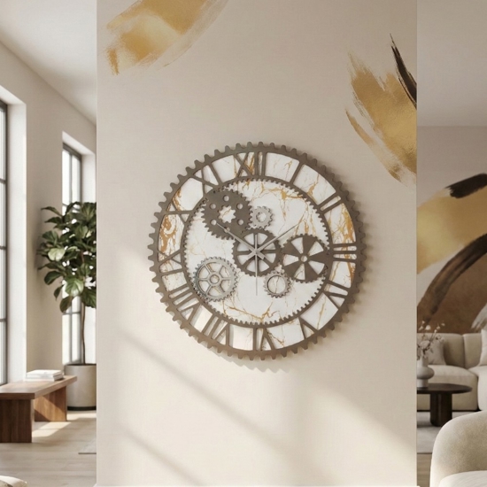 Orologio da parete ingranaggi marmo moderno bongelli preziosi