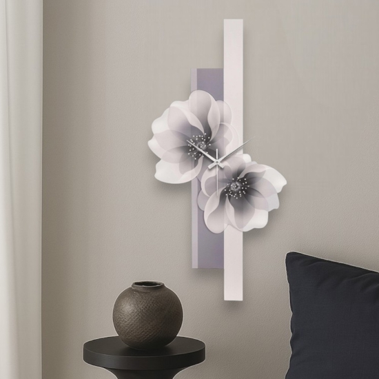 Orologio da parete verticale fiori grigio bongelli preziosi