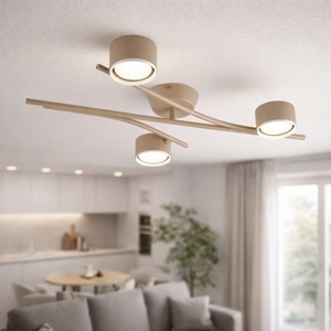 Plafoniera beige per cucina moderna 3 luci orientabili