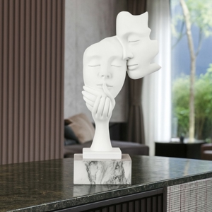 Bongelli preziosi scultura coppia face h28 base marmo bianco