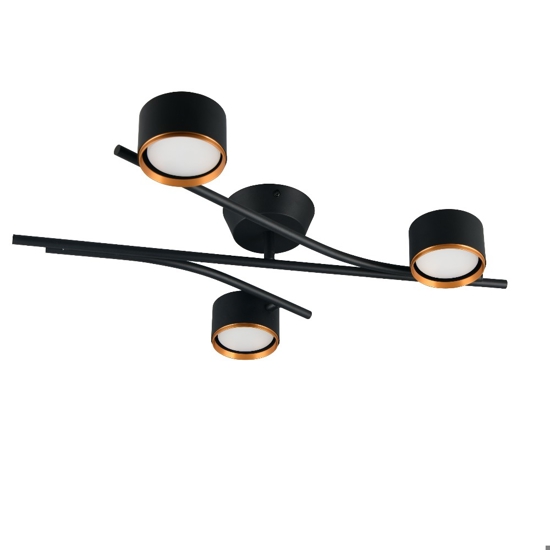 Plafoniera design minimal moderna nero oro luci orientabili