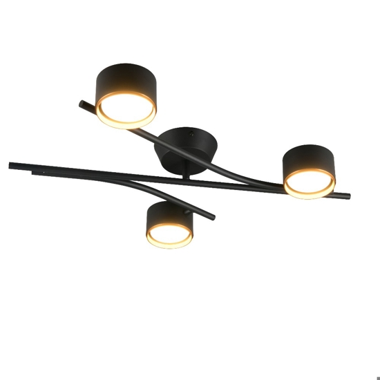 Plafoniera design minimal moderna nero oro luci orientabili
