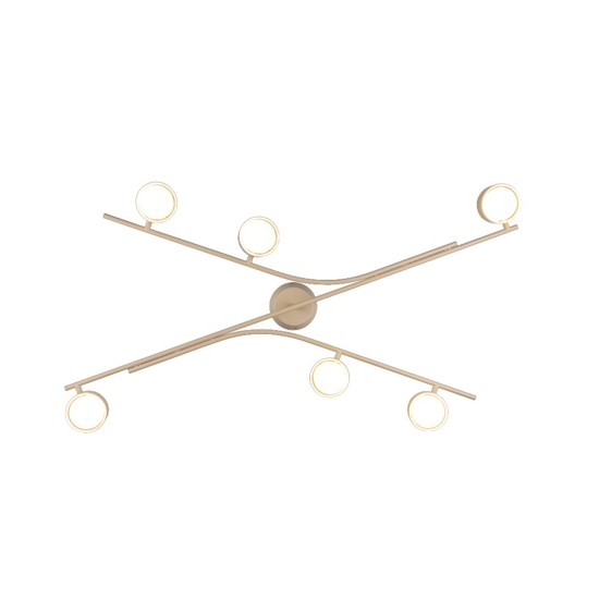 Plafoniera moderna colore beige 6 luci orientabili per soggiorno