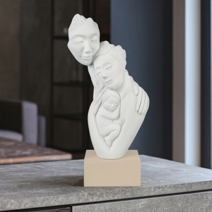 Scultura famiglia nocciola h27 soprammobile moderno bongelli preziosi