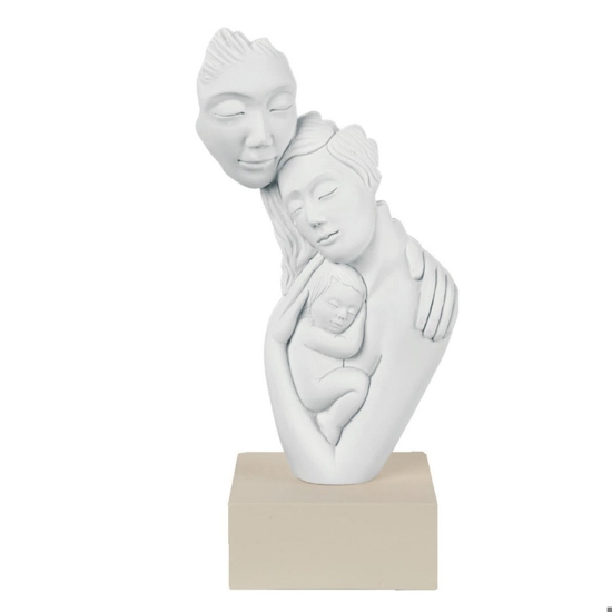 Scultura famiglia nocciola h27 soprammobile moderno bongelli preziosi