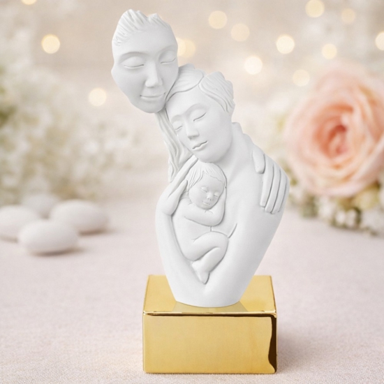 Bomboniera per nascita famiglia oro design moderna bongelli preziosi