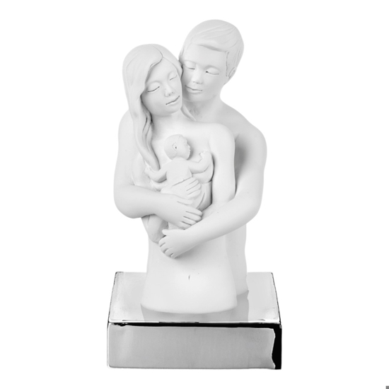 Bomboniera matrimonio busto famiglia moderna argento