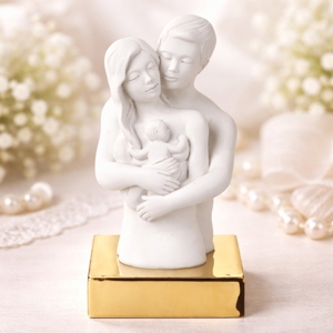 Bomboniera nascita scultura famiglia oro bongelli preziosi