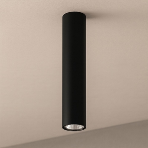 Faretto cilindro da soffitto nero per interni