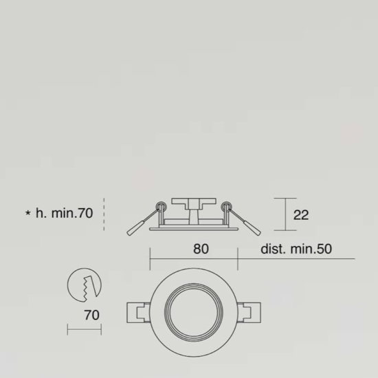 Faretto rotondo da incasso per cartongesso metallo bianco gu10 isyluce