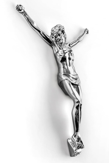 Crocifisso da parete 22x16 colore argento 