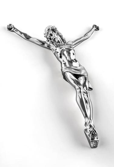 Crocifisso da parete 22x16 colore argento 