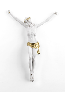 Crocifisso da parete 16x12 cristo senza croce bianco oro