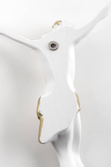 Crocifisso da parete 22x16 cristo senza crove bianco oro