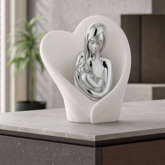 Bongelli preziosi scultura da tavolo maternita argento bianco h22