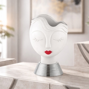 Bongelli preziosi vasetto scultura testa donna h27 argento