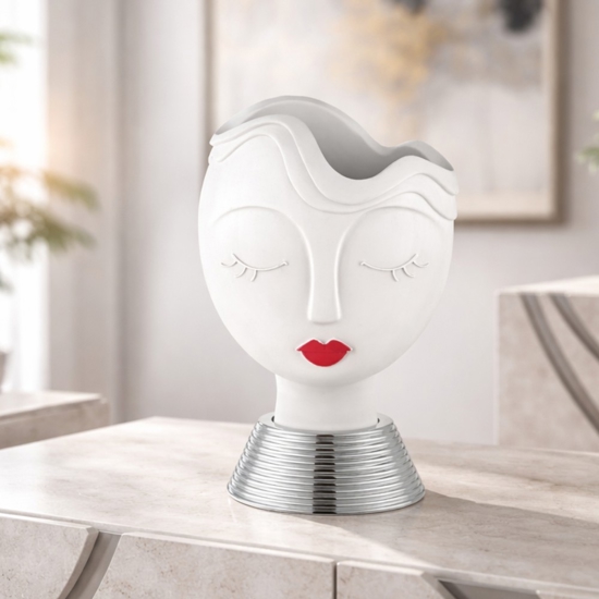 Bongelli preziosi vasetto scultura testa donna h27 argento