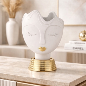 Vaso testa donna media bianco scultura bongelli preziosi