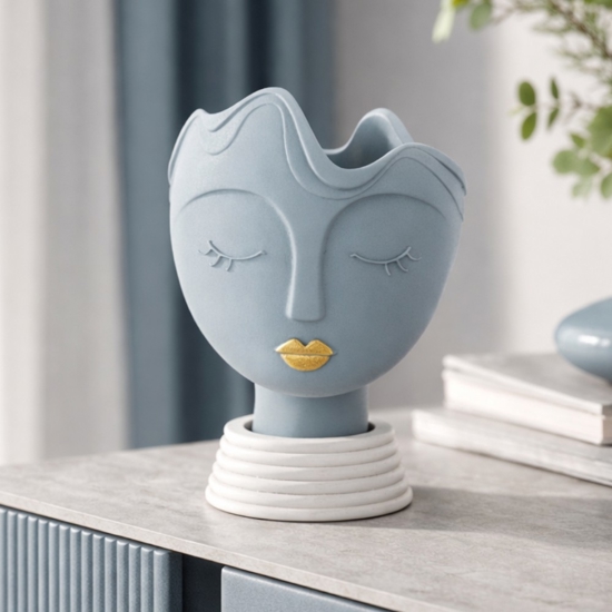 Scultura vaso viso donna carta da zucchero bongelli preziosi