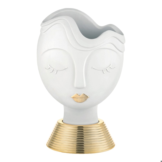 Scultura vaso viso donna h39cm oro bongelli preziosi