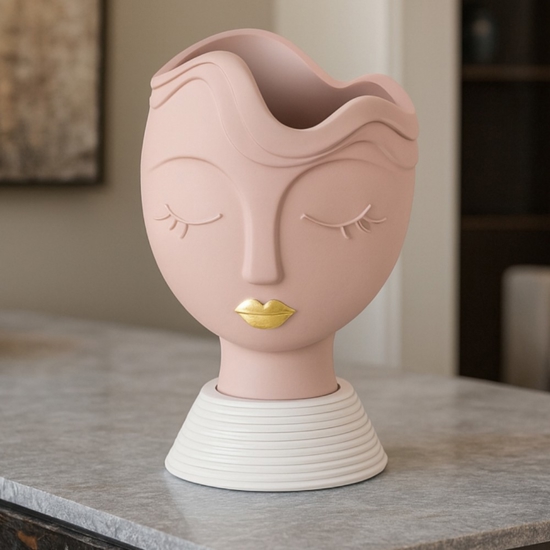 Scultura vaso testa donna h39 cipria bongelli preziosi