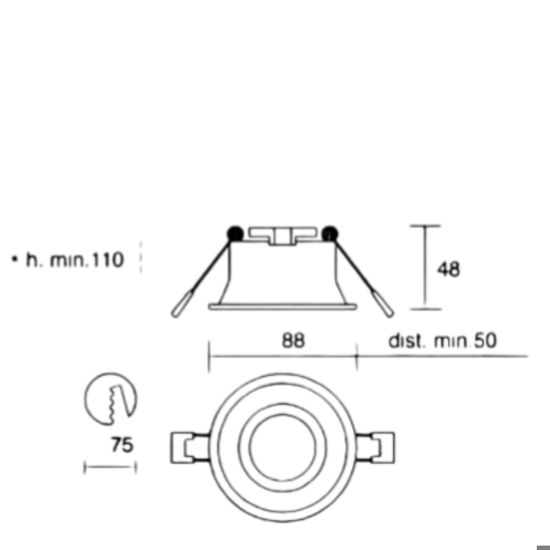 Isyluce faretto rotondo da incasso per cartongesso bianco