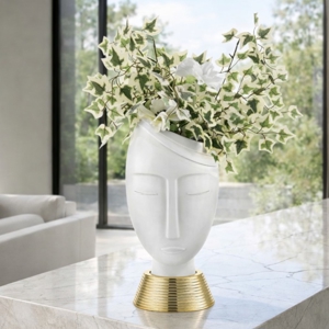 Scultura da tavolo bongelli preziosi vaso viso uomo h32 oro