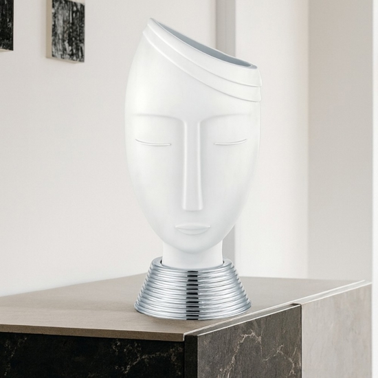 Grande scultura vaso testa uomo h45 base argento bongelli preziosi