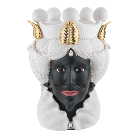 Scultura testa di moro lui h17 nero