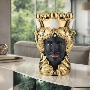 Bongelli preziosi testa di moro h28 lui oro scultura