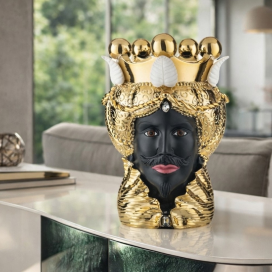 Bongelli preziosi testa di moro h28 lui oro scultura