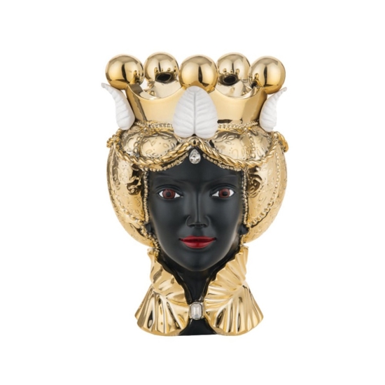 Scultura testa moro lei oro h9,5 soprammobile