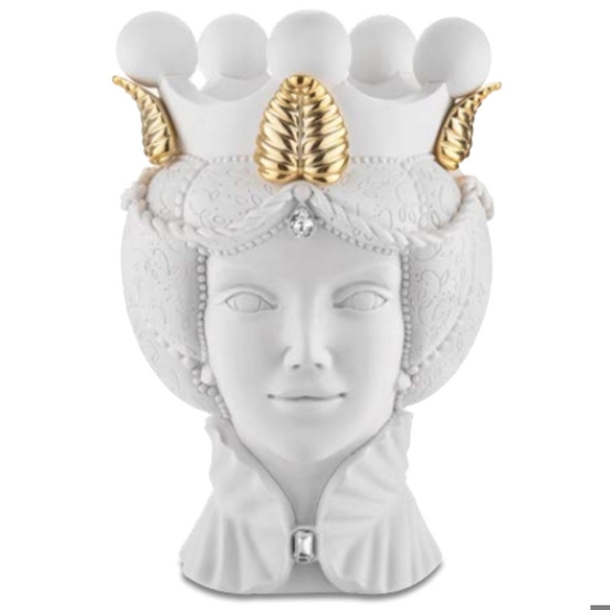 Scultura testa moro lei bianca h17