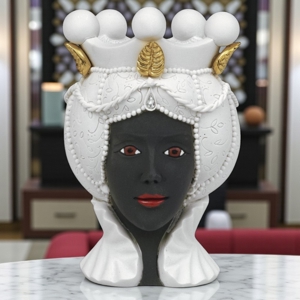 Scultura testa di moro lei h17 nera