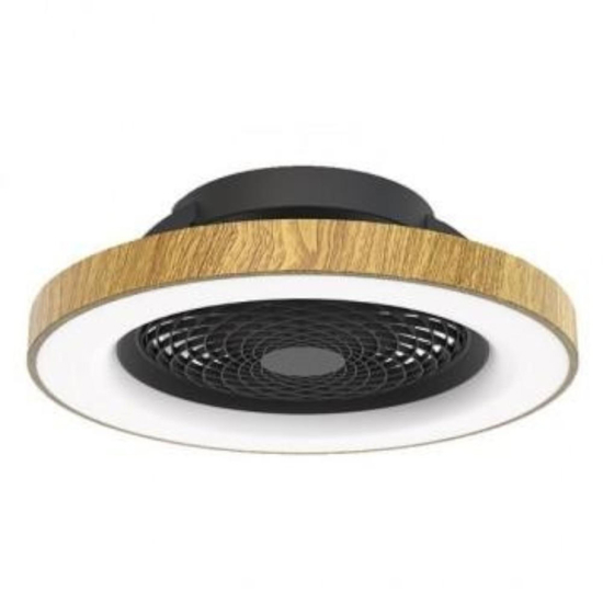 Lampadario ventilatore con pale da soffitto nero legno con luce 18mq con telecomando
