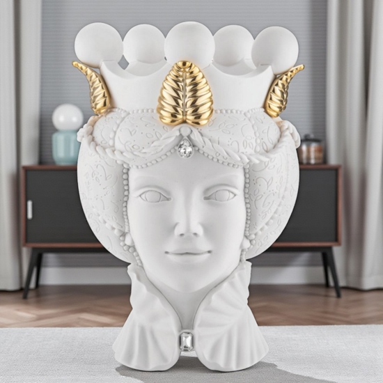 Testa moro lei scultura bianca h28 bongelli preziosi