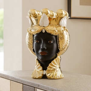 Scultura testa di moro lei oro h28 bongelli preziosi
