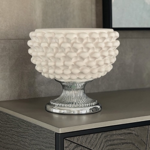 Bongelli preziosi centro tavola pigna 25cm bianco argento
