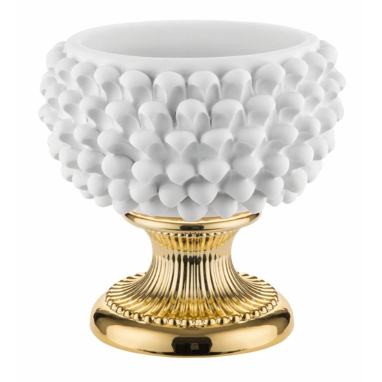 Centrotavola pigna bongelli preziosi 25cm bianca oro