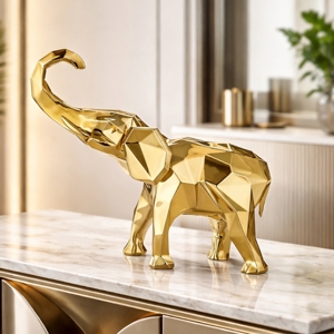 Elefante oro 17x14cm soprammobile design moderno bongelli preziosi