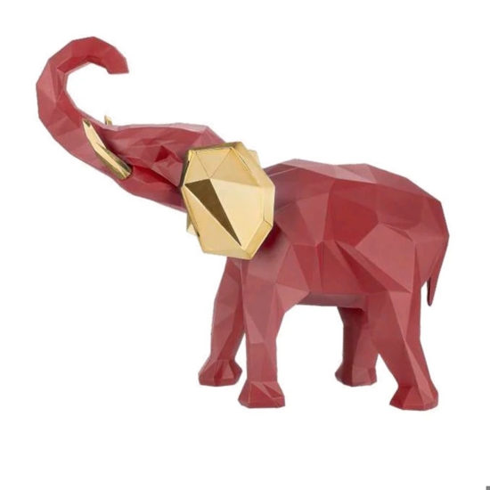 Soprammobile elefante rosso oro 17x14cm design bongelli preziosi