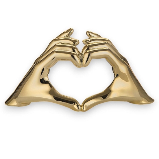 Bomboniera mini scultura mani cuore oro bongelli preziosi
