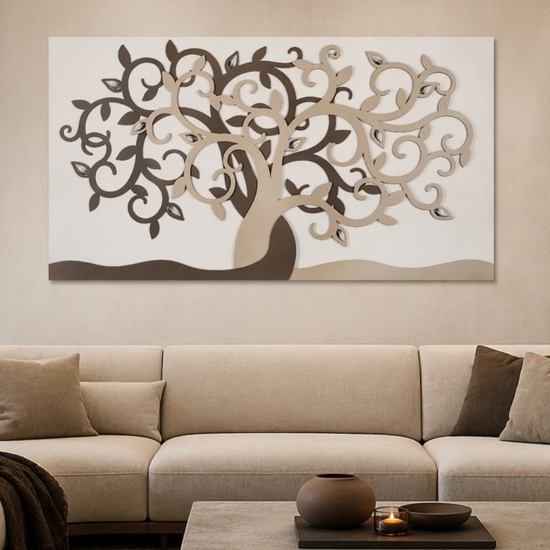 Bongelli preziosi quadro 110x60 moderno nocciola albero della vita